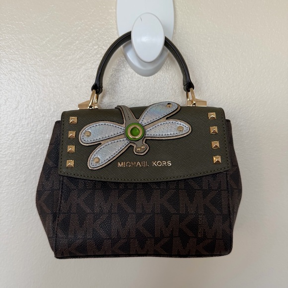 MICHAEL KORS Dragonfly Crossbody with Olive Green - Picture 1 of 9